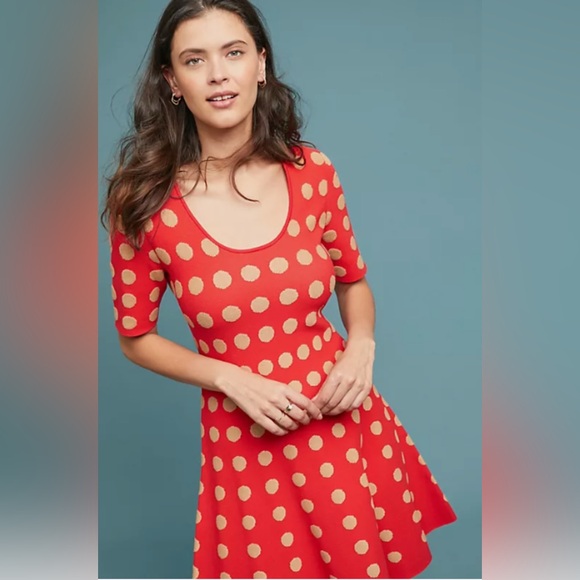 Maeve Tonal Polka Dot Dress - Picture 2 of 4